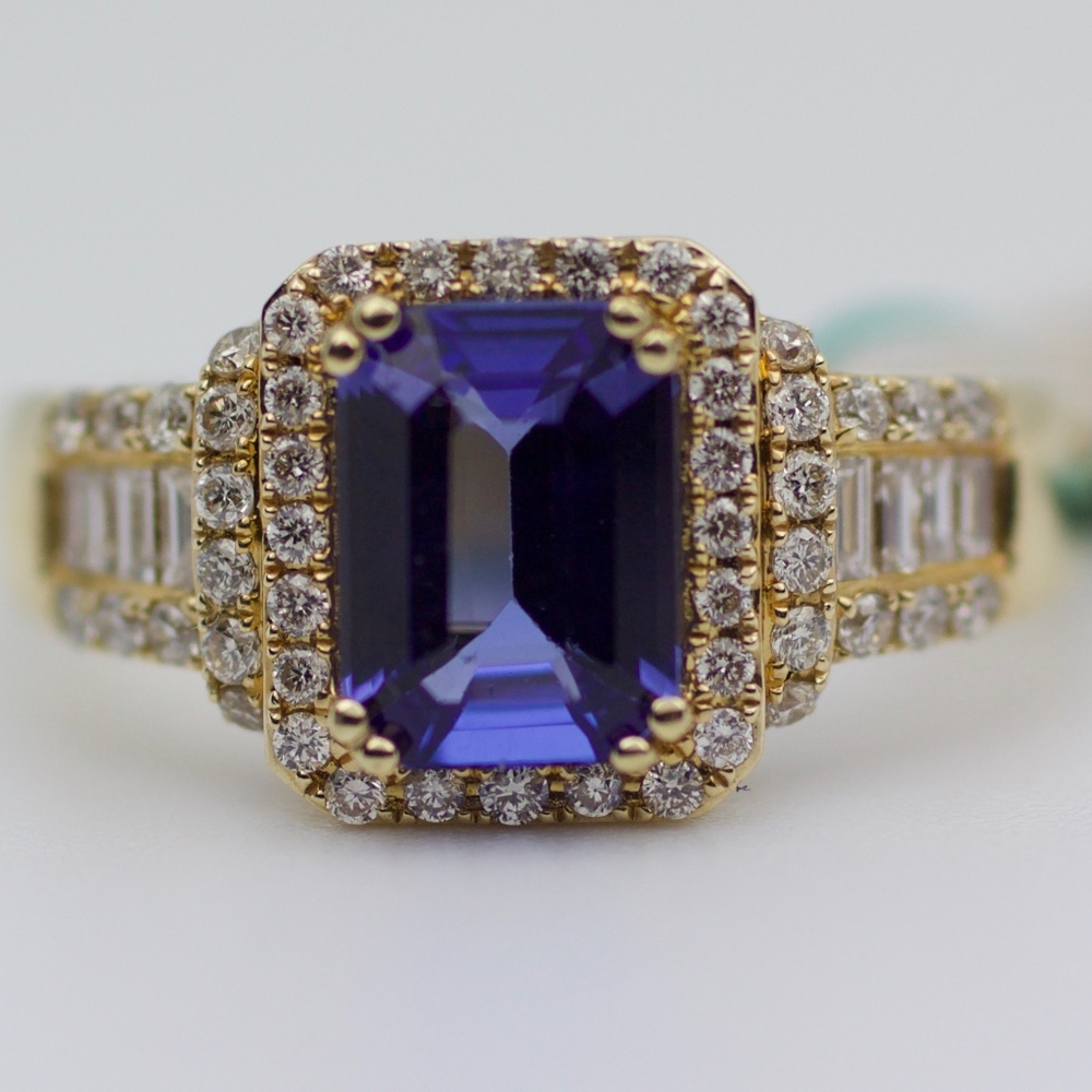 EFFY 14k Yellow Gold Tanzanite And Diamond Ring